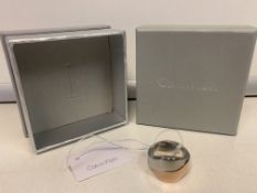 CALVIN KLEIN SILVER AND ROSE COLOURED FASHION RING WITH DISPLAY BOX