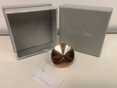 CALVIN KLEIN ROSE COLOURED FASHION RING WITH DISPLAY BOX