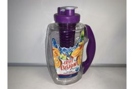 10 X NEW AQUA FRUIT FUSION INFUSER JUGS. 1.8L. COLOURS MAY VARY (1334/18)