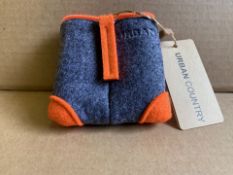 50 X BRAND NEW URBAN COUNTRY TRIANGLE POUCH COIN HOLDERS GREY AND ORANGE RRP £7 EACH (547/18)