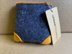 50 X BRAND NEW URBAN COUNTRY TRIANGLE POUCH COIN HOLDERS GREY AND MUSTARD RRP £7 EACH (552/18)