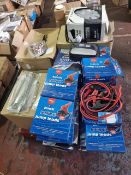 (P187) PALLET TO CONTAIN A LARGE QTY OF VARIOUS ITEMS TO INCLUDE: BLUECOL INTELLIGENT JUMP LEAD