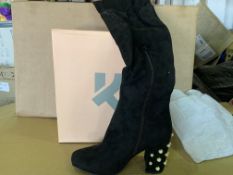 28 X BRAND NEW KOI FASHION SHOES BLACK SUEDE IN RATIO BOXES SIZES 3-8