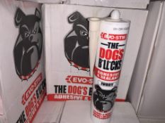 36 X BRAND NEW BOXED EVO-STIK THE DOGS B*LL*OCKS ADHESIVE AND SEALANT IVORY (PRODUCTION DATE
