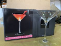12 X BRAND NEW PACKS OF 6 CHEF AND SOMMELLIER 21CL CHAMPAGNE AND COCKTAIL GLASSES IN 3 BOXES