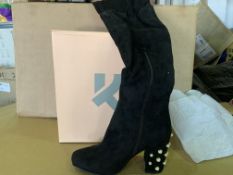 28 X BRAND NEW KOI FASHION SHOES BLACK SUEDE IN RATIO BOXES SIZES 3-8
