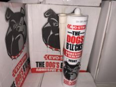 36 X BRAND NEW BOXED EVO-STIK THE DOGS B*LL*OCKS ADHESIVE AND SEALANT IVORY (PRODUCTION DATE