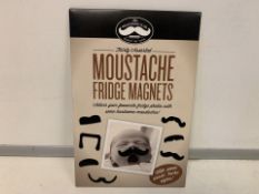 120 X PACKS OD 30 ASSORTED MOUSTACHE FRIDGE MAGNETS IN 2 BOXES (546/25)