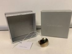 CALVIN KLEIN GOLD COLOURED FASHION RING WITH DISPLAY BOX (9/25)