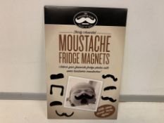 120 X PACKS OD 30 ASSORTED MOUSTACHE FRIDGE MAGNETS IN 2 BOXES (548/25)