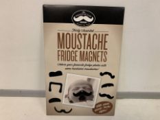 120 X PACKS OD 30 ASSORTED MOUSTACHE FRIDGE MAGNETS IN 2 BOXES (547/25)
