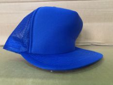 110 x NEW PACKAGED BLUE MESH STYLE BASSBALL CAPS