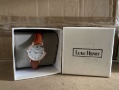 5 X BRAND NEW LUKE HENRY BROWN STRAPPED 32MM WATCH RRP £99 EACH