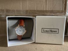 5 X BRAND NEW LUKE HENRY BROWN STRAPPED 32MM WATCH RRP £99 EACH