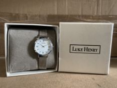 5 X BRAND NEW LUKE HENRY BROADWAY 32MM SILVER MESH WATCHES RRP £119 EACH