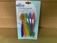 80 x NEW PACKAGED PACKS OF 6 LITTLE ANGELS FEEDING SPOONS