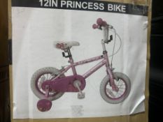 BOXED GIRLS 12 INCH PRINCESS BIKE WITH STABLISERS