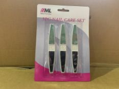 144 X BRAND NEW 3 PIECE NAIL CARE SETS