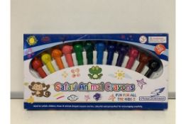 60 X NEW BOXED PACKS OF 12 FALCON LARGE SAFARI ANIMAL CRAYONS