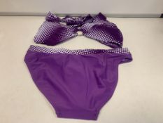 20 X BRAND NEW 2 PIECE PURPLE AND WHITE BIKINI SETS SIZES 10-16