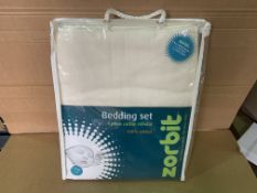 5 x NEW PACKAGED ZORBIT 4 PIECE COTTON CELLULAR BEDDING SETS