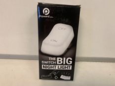 18 X NEW BOXED POWERFULL THE BIG SWITCH NIGHT LIGHTS. RRP £12.99 EACH