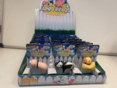 168 X NEW PACKAGED FARM FRIENDS LIGHT & SOUND NOVELTY KEYRINGS IN VARIOUS DESIGNS