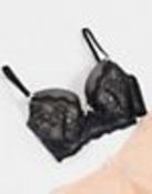 20 X BRAND NEW INDIVIDUALLY PACKAGED FIGLEAVES BLACK/SHELL JULIETTE LACE BRALETTES IN VARIOUS SIZES