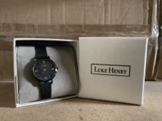 5 X BRAND NEW LUKE HENRY BROADWAY 32MM BLACK MESH WATCHES RRP £119 EACH