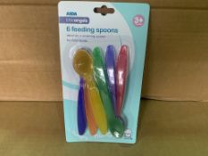 80 x NEW PACKAGED PACKS OF 6 LITTLE ANGELS FEEDING SPOONS