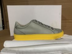 6 X BRAND NEW CIPHER ALPHA SILVER/YELLOW TRAINERS SIZES 39 AND 40 RRP £200 EACH