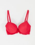 14 X BRAND NEW INDIVIDUALLY PACKAGED FIGLEAVES RED JULIETTE LACE T SHIRT BRAS IN VARIOUS SIZES
