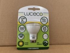 50 X BRAND NEW LUCECO 260 LUMEN 3.5W (35W) HU10 LIGHTBULBS