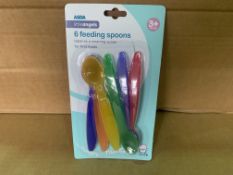 80 x NEW PACKAGED PACKS OF 6 LITTLE ANGELS FEEDING SPOONS