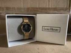 5 X BRAND NEW LUKE HENRY CHESTER GOLD MESH 32MM WATCHES RRP £129 EACH