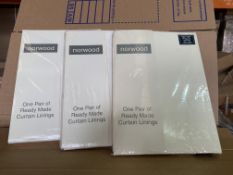 25 X BRAND NEW NORWOOD ONE PAIR OF READY MADE CURTAIN LININGS