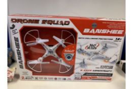 3 X BRAND NEW BOXED BANSHEE DRONE SQUAD 2.4GHz DRONES WITH BUILT IN CAMERA. 6 AXIS. 360 3D FLIPS