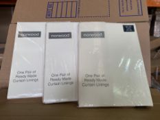 25 X BRAND NEW NORWOOD ONE PAIR OF READY MADE CURTAIN LININGS