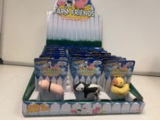 168 X NEW PACKAGED FARM FRIENDS LIGHT & SOUND NOVELTY KEYRINGS IN VARIOUS DESIGNS