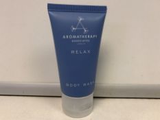 (P26) PALLET TO CONTAIN 3,600 x 40ML AROMATHERAPY ASSOCIATES LONDON RELAX BODY WASH