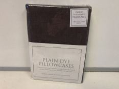 40 X NEW PACKAGED PAIRS OF HOUSEWIFE PILLOW CASES. DARK GREY (1025/1)