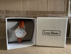 5 X BRAND NEW LUKE HENRY BROWN STRAPPED 32MM WATCH RRP £99 EACH (860/1)