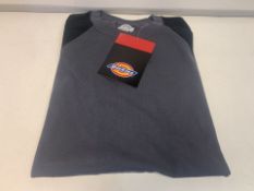 9 X BRAND NEW DICKIES GREY/BLACK TWO TONE T SHIRTS SIZE SMALL (1214/1)