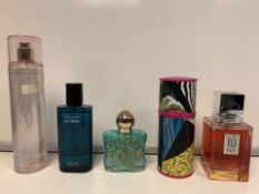 5 X PERFUMES/AFTERSHAVES 80-100% FULL INCLUDING DAVIDOFF, ANNA SUI ETC (1132/1)