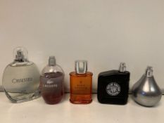 5 X PERFUMES/AFTERSHAVES 80-100% FULL INCLUDING DAVID BECKHAM, LACOSTE, REPLAY ETC (1133/1)