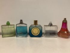 5 X PERFUMES/AFTERSHAVES 80-100% FULL INCLUDING HOLLISTER, RADIANT ETC (1139/1)