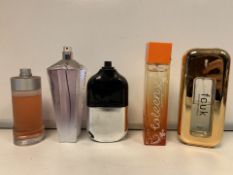 5 X PERFUMES/AFTERSHAVES 80-100% FULL INCLUDING CALVIN KLEIN, AVRIL LAVIGNE, FCUK ETC (1140/1)