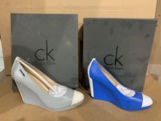 3 X BRAND NEW CALVIN KLEIN PATENT NAPPA SHOES (STYLES AND SIZES MAY VARY) (316/1)