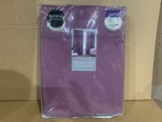 8 X NEW PACKAGED PAIRS OF THE ELEGANCE COLLECTION MELISSA PURPLE BLACKOUT CURTAINS SIZE: 90 X 90