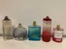 5 X PERFUMES/AFTERSHAVES 80-100% FULL INCLUDING HOLISTER, KATE SPADE, POLICE ETC (1130/1)